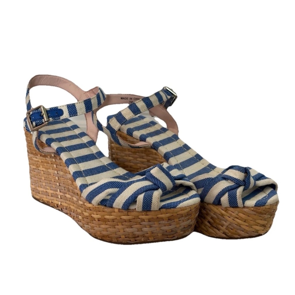Kate Spade New York Tilly Stripe Wedge Patio Platform Sandals US Women’s 7 - Picture 2 of 9